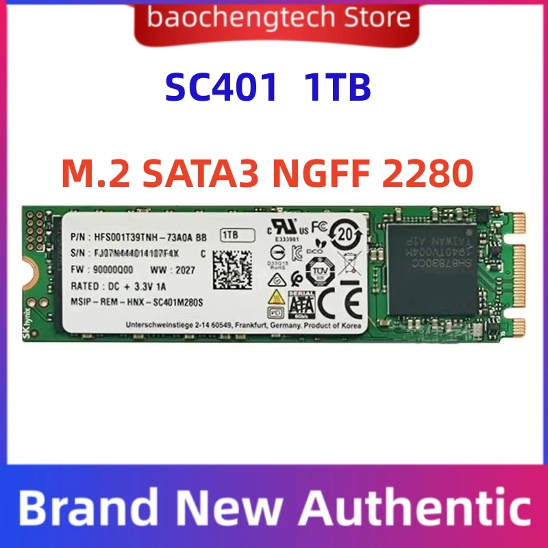 

SSD SC401 M.2 SATA 1TB Hard Drive M.2 NGFF HFS001T39TNH-73A0A Internal Hard Disk For SK hynix Laptop Desktop SC401M280