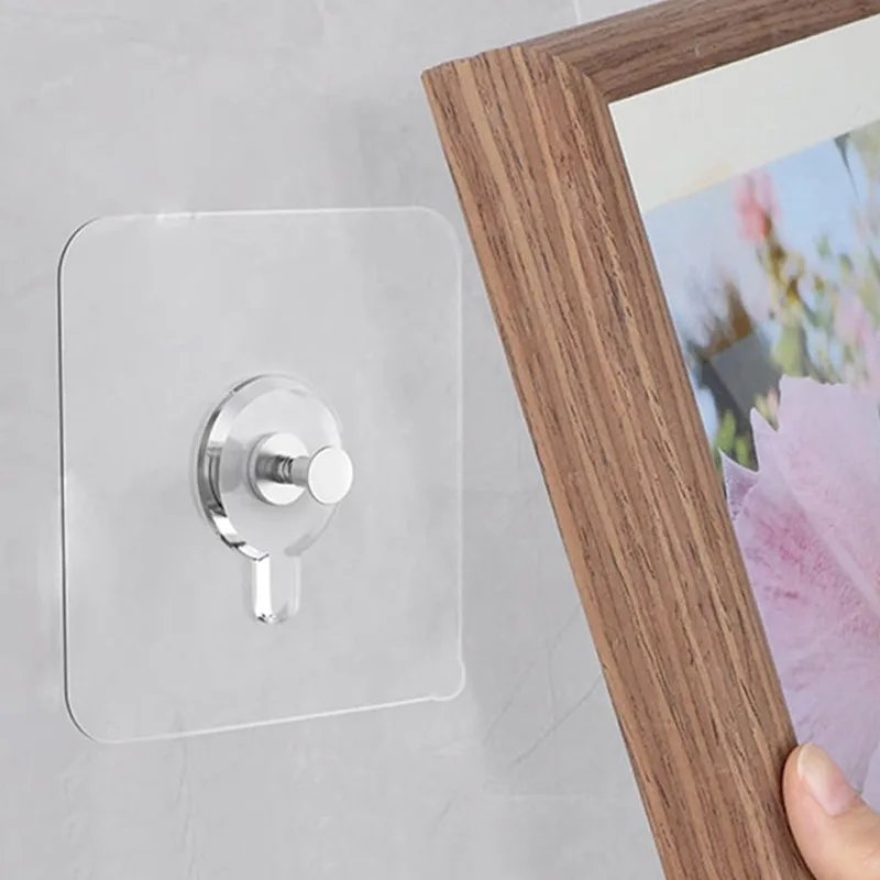 Strong Adhesive Hooks Picture Frame Holder Poster Clock No Drilling Hooks Home Kitchen Bathroom Waterproof Hanger Screw Hooks