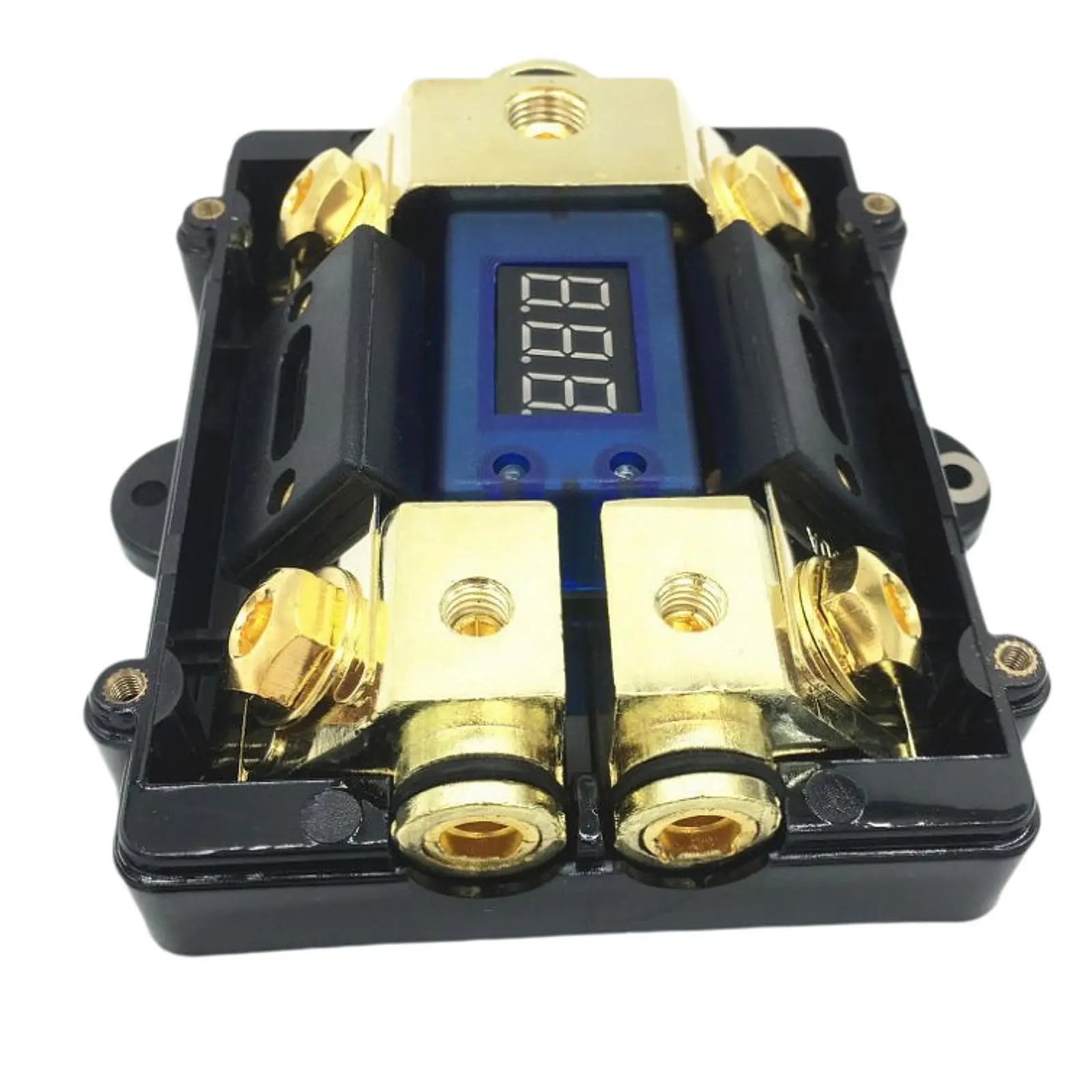 Car Audio Power Distribution Block Inline ANL Fuse Holder with Voltage Display Overload Protector for Automotive and Yacht