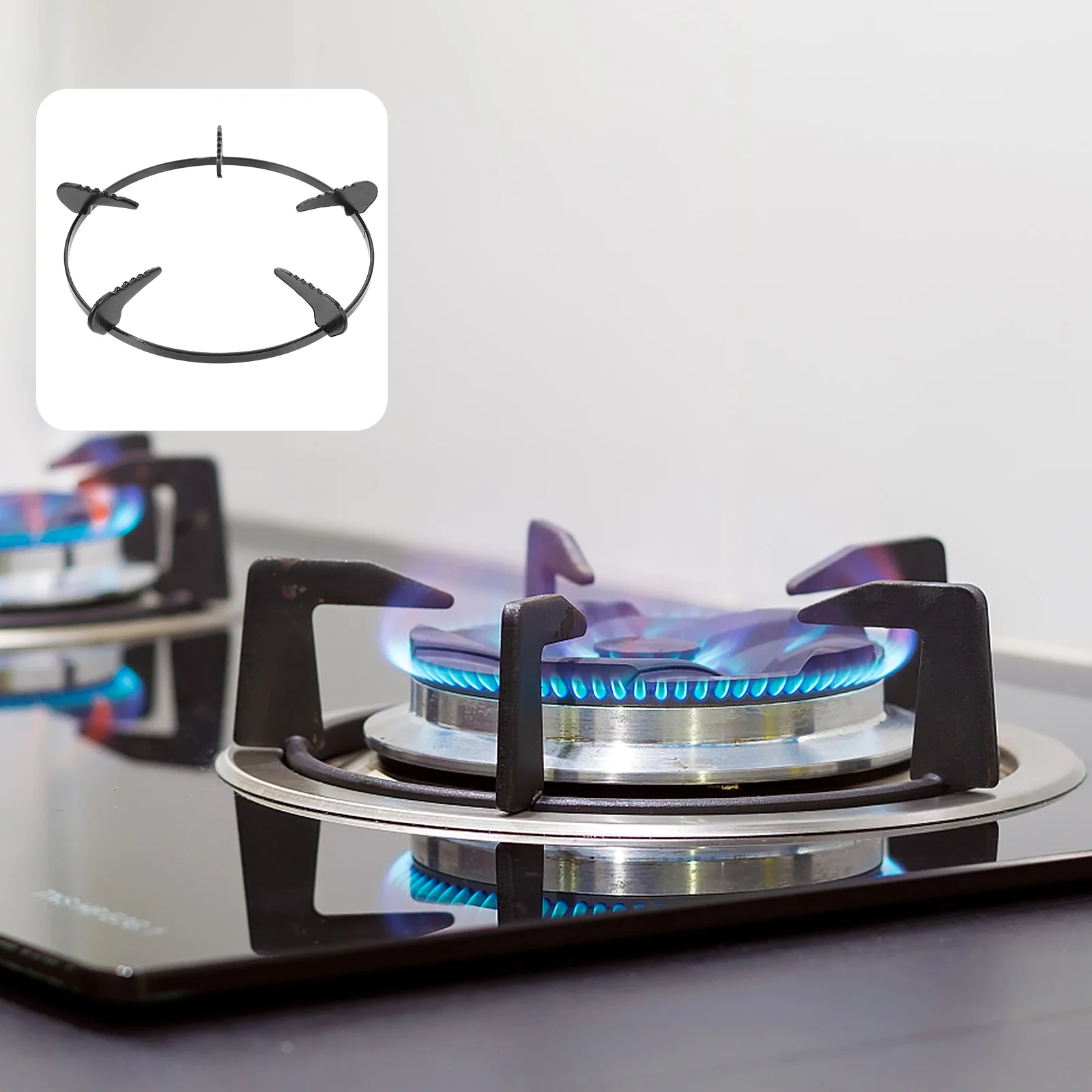 

2 Pcs Gas Stove Burner Bracket Premium Iron Stable Wok Holder Kitchen Stove Accessory Suitable Home Hotel Restaurant