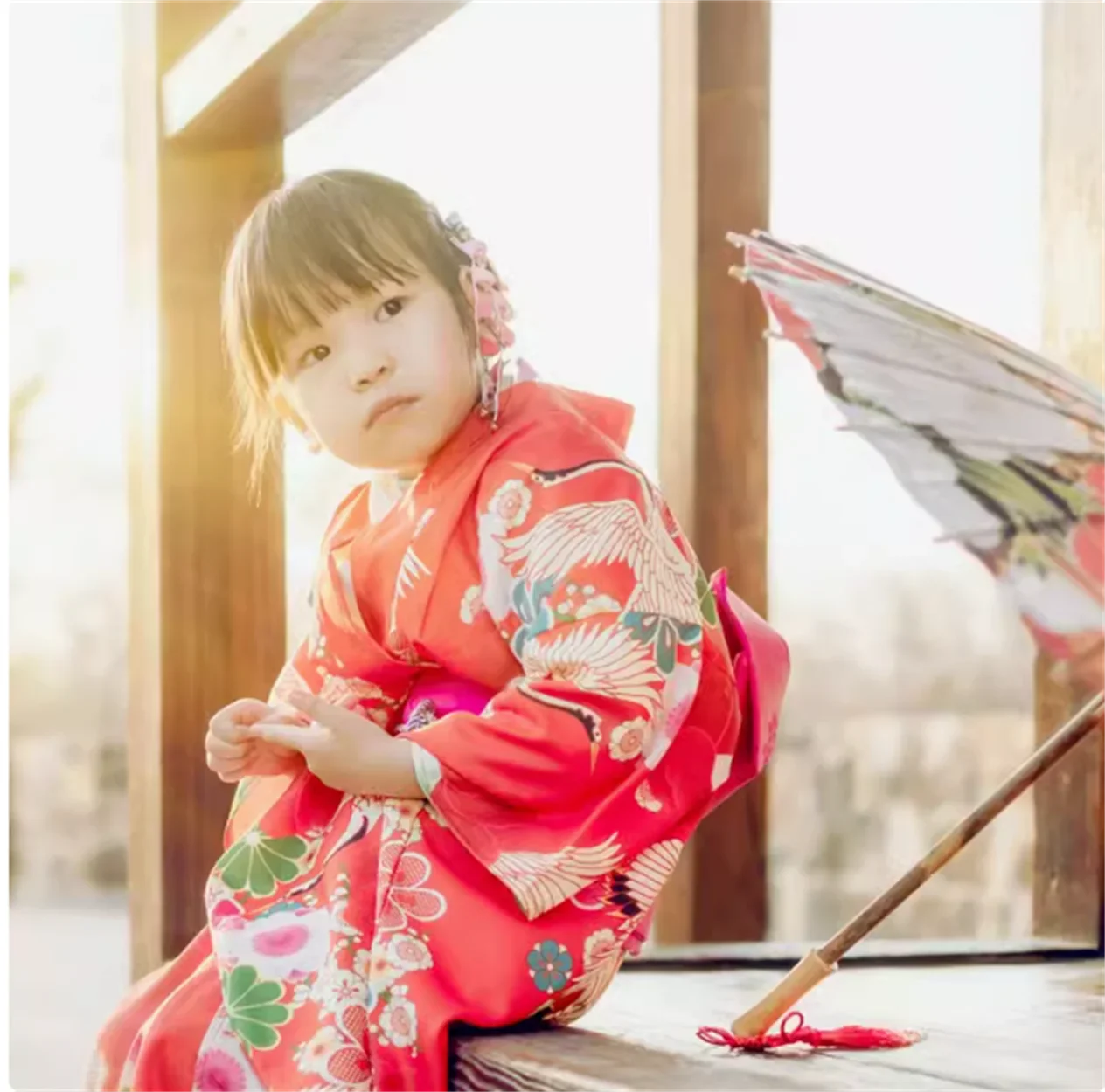 

The Beauty of Cherry Blossoms - Traditional Japanese Girls' Kimono