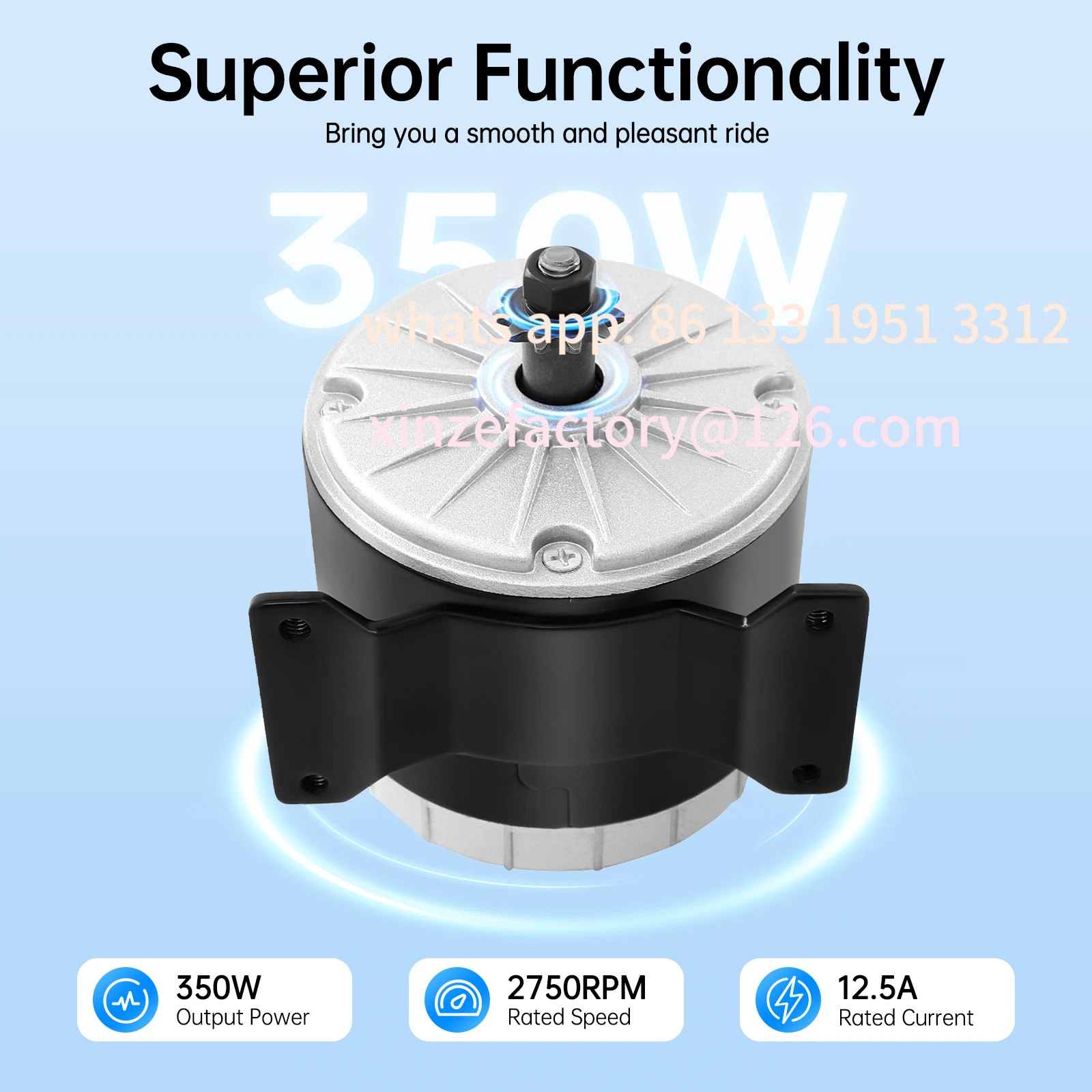 

Customizable 350W Electric Brushed Motor, Brushed Permanent Magnet Electric Motor for E Scooter, Electric Scooter Motor