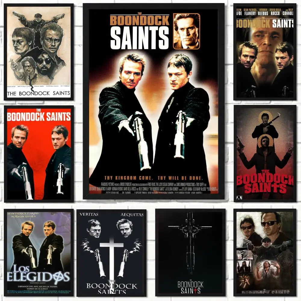 classic movie B-Boondock Saints 1999-S Poster Self Adhesive Wall Decor for Modern Home Cafe Office and Bar