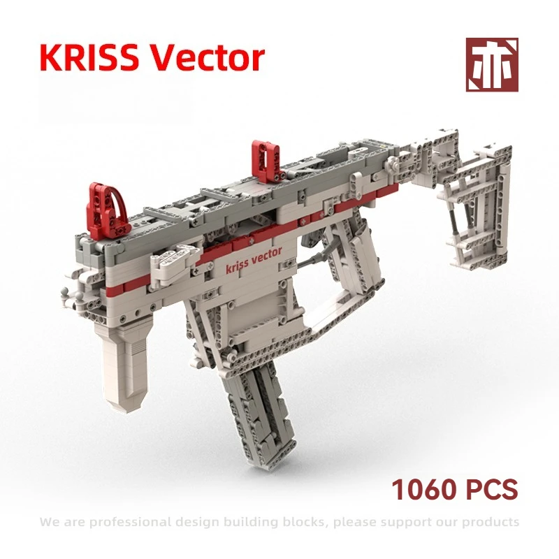 

2 Types Creative KRISS Vector Gun Building Block MOC Technical Capable of Firing Bullets Assemble Bricks Toy Gift For Kids Boy