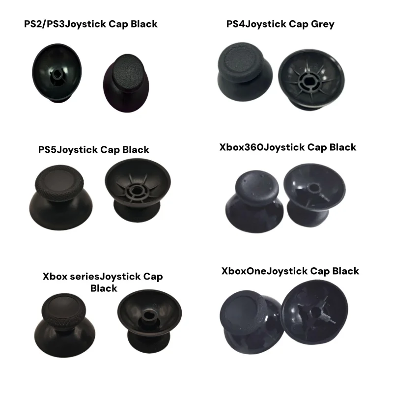 10 Fundas de Repuesto para Palancas de Control de PS2/PS3/PS4/PS5/Xbox, Cubiertas para Botones de Control, Piezas de Piel Sintética 3D