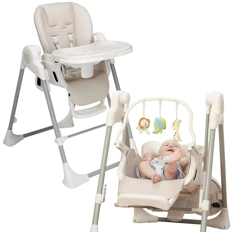 

Modern Plastic 3-in-1 Intelligent Nursery Chair Foldable High Swing for Dining Living Room