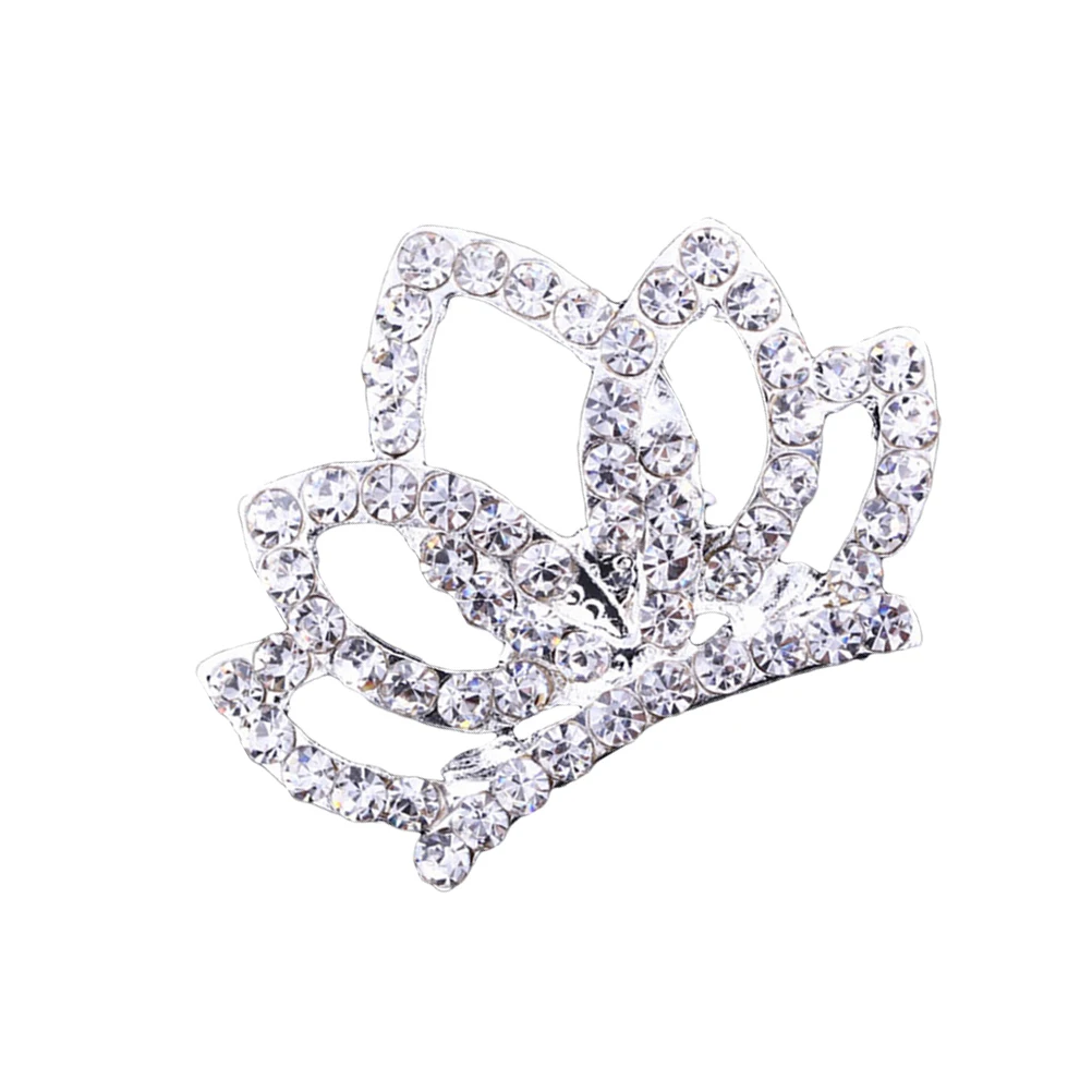 

12pcs Rhinestone Headdress Children Crown Hair Pin Girls Accessories Shiny Tiara Fashion Elegant Style Comfortable Hair Comb