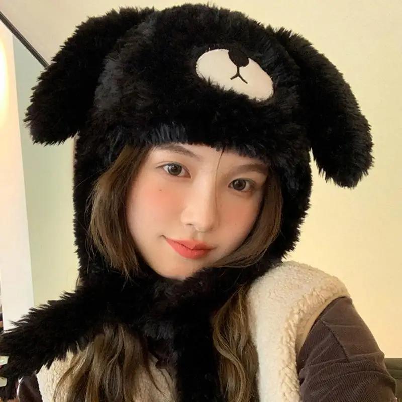 Winter Warm Bear Ear Hat Cartoon Beanie Cap Outdoor Activity Bonnet Head Warmer F3MD