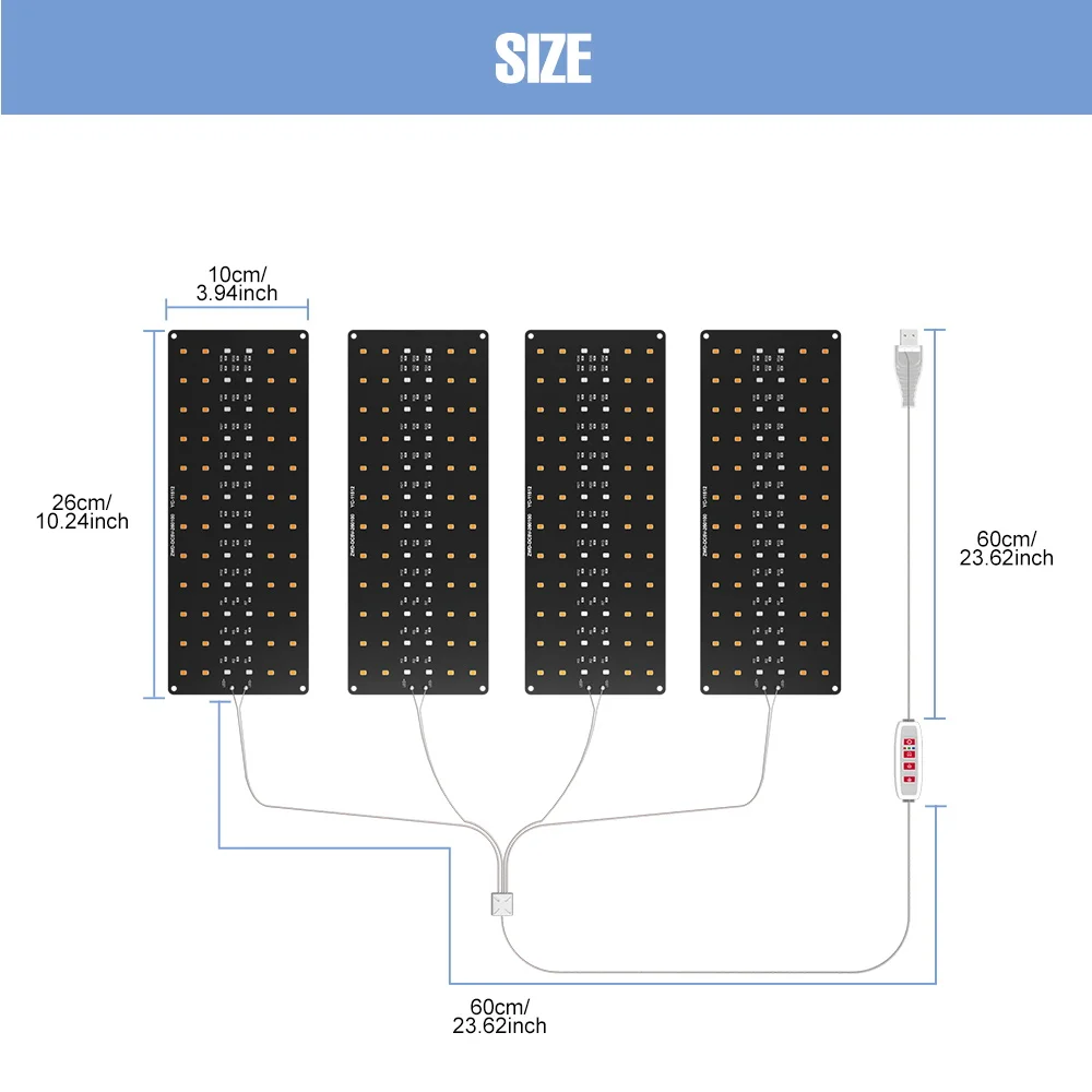 DC5V USB LED تنمو أضواء الطيف الكامل الكم مجلس زراعة مصباح مع توقيت السيارات تشغيل/إيقاف لنباتات الفواكه والخضروات بوعاء