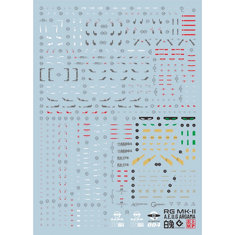 EVO Water decalcomanie modello Slide decalcomanie strumento per 1/144 RG MK II fluorescente Sticker Collection modelli giocattoli accessori