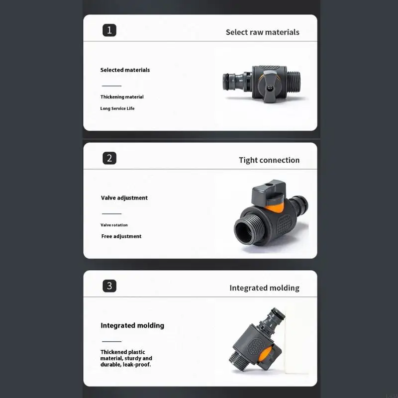 L43A Instants Connects Disconnect 6 Point Threaded Hose Adapter ABS Plastic Materials With Flows Control Mechanism