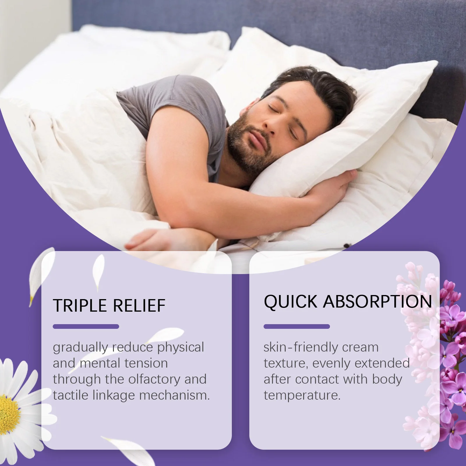 Ximonth Lavender sleep good night cream soothes emotions, relieves insomnia, relaxes stress and anxiety, improves sleep quality