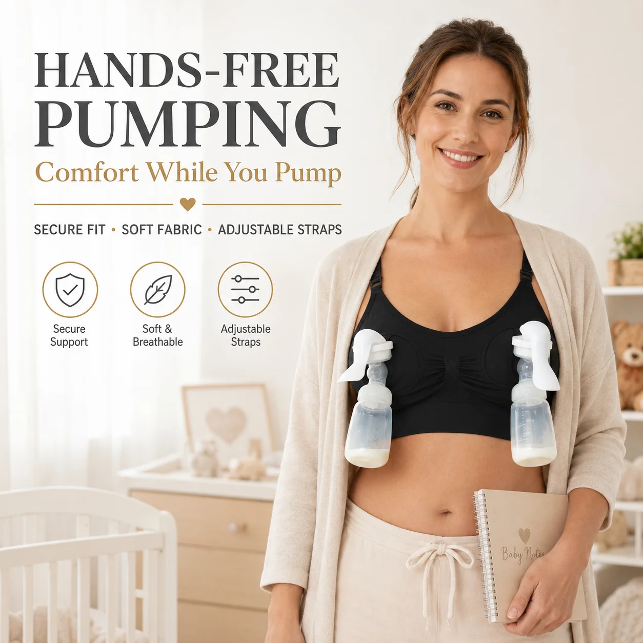 Nursing Bra Clip - Hands Free Pumping Bra Adjustable Nursing