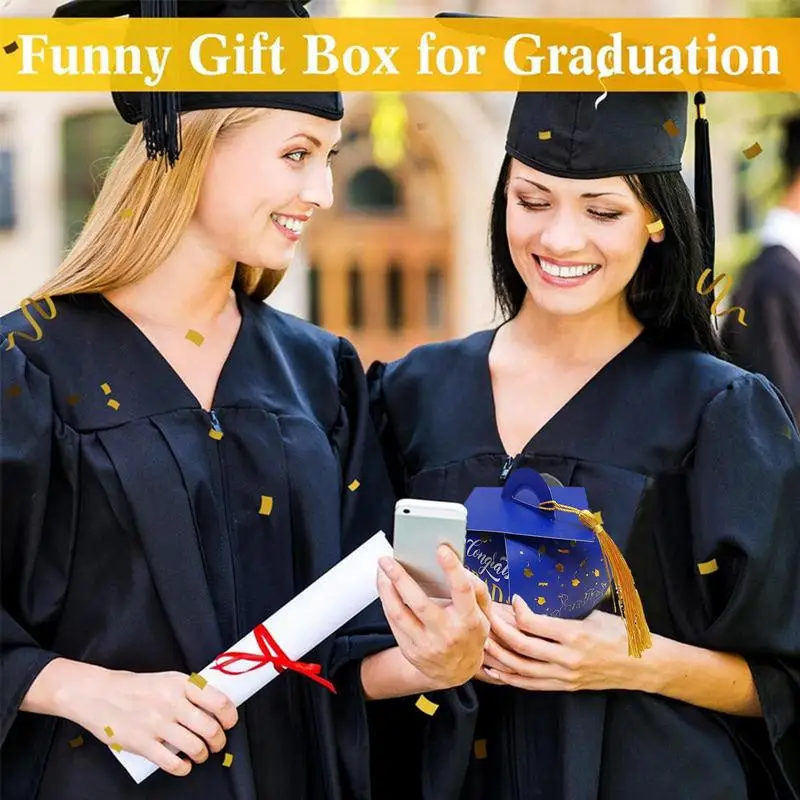 

Graduation Boxes Graduation Hat Box Bulk 2025 With Tassels Decorative Grad Hat Chocolate Containers For Kindergarten High School