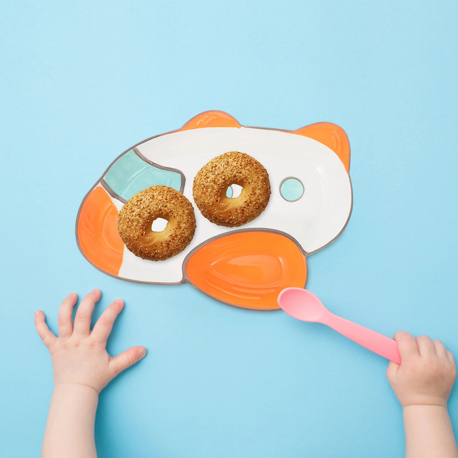 

1Pcs Adorable Ceramic Children Dinner Plate Airplane Shaped Safe Durable Kids Meal Dish Cartoon Food Serving Plate for Parties