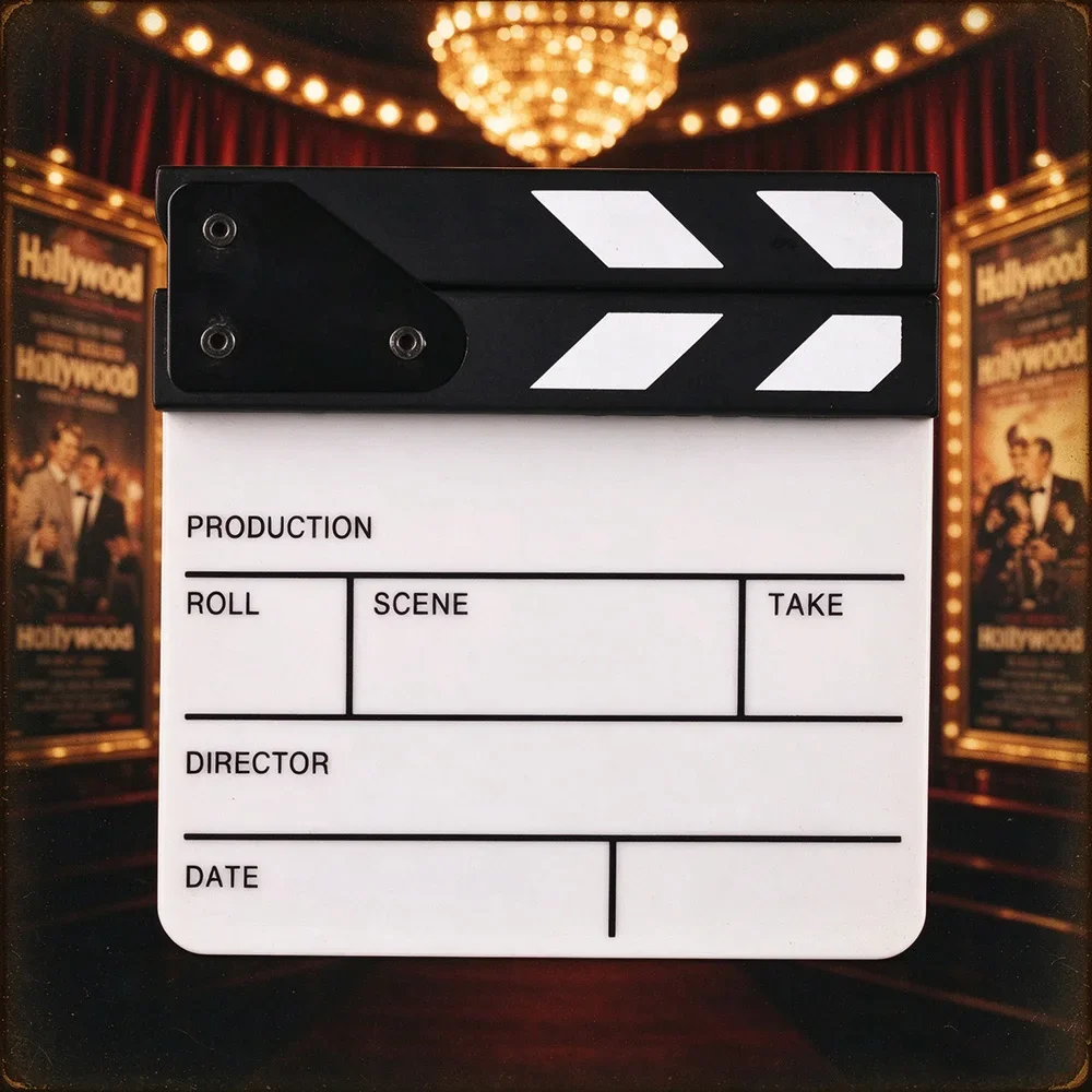 Fun Waterproof Movie Clapper Board Dry Erase Acrylic Film Clapboard Director Scene Clapperboard Shoot Props 15x16.5cm