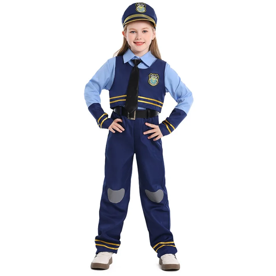 Girls Crazy Animal Judy Hopps Halloween Cosplay Costume Rabbit Police Officer Zoo Costume Kids Pliceman Cos Suits Fancy Dress Up