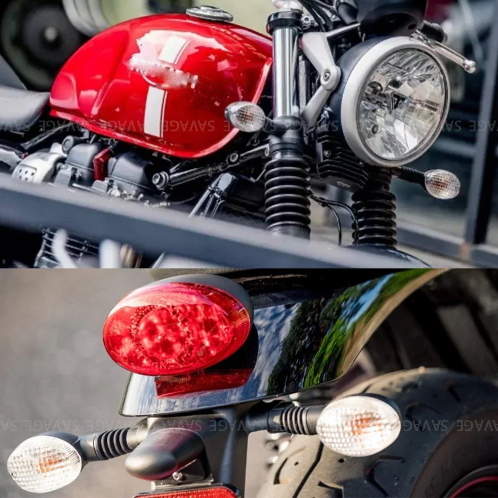 Front Rear LED Turn Signal Light For Street Twin Scrambler 900 2016 2017-2023 Motorcycle Accessories Indicator Blinker Lamp Lens