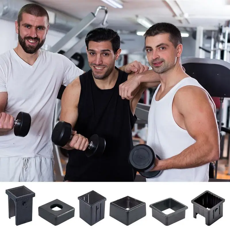 Square Black PP/PE Inner Hollow Variable Diameter Tubing Plug Sliding Isolation Sleeve End Has for Fitness Equipment Supplies