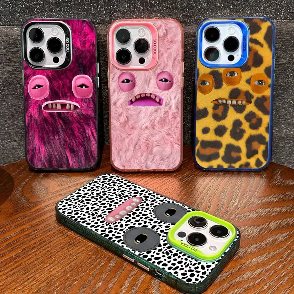 Coque de téléphone en peluche F-Fugglers pour iPhone 17 16 15 14 13 12 11 Pro Max Plus, couleur argent