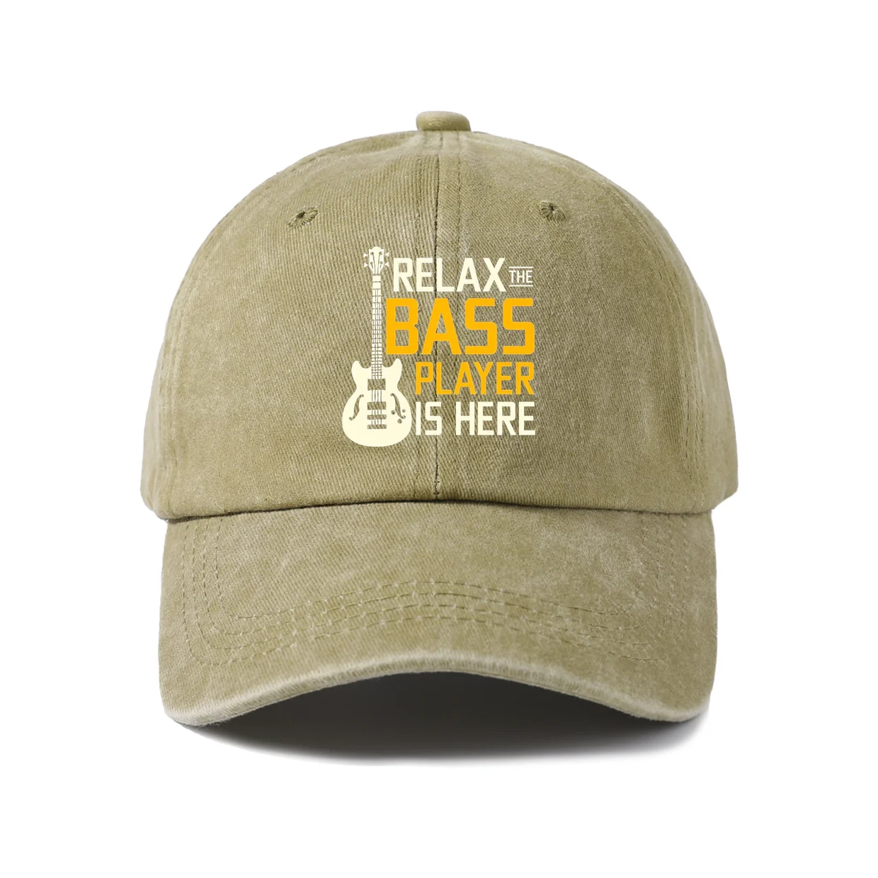 Bass Player Quote Graphic Baseball Cap, Vintage Washed Adjustable Unisex Dad Hat, Casual Gift