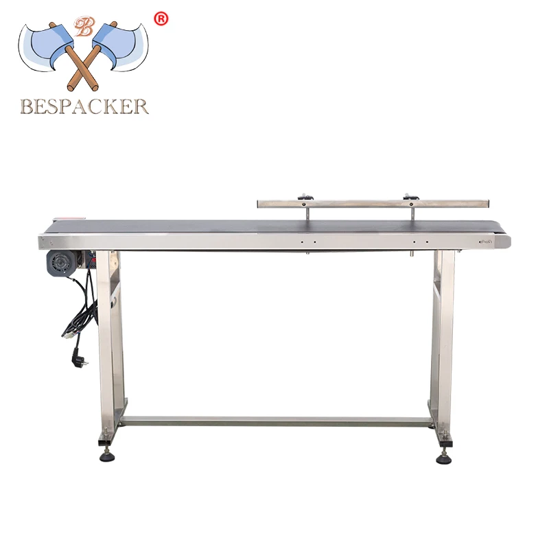 Bespacker PDS-360 impresora de inyección de tinta, transportador de banda de mesa, banco de trabajo de clasificación, cinta transportadora, caja de botellas, bolsa, transportador de pegatinas