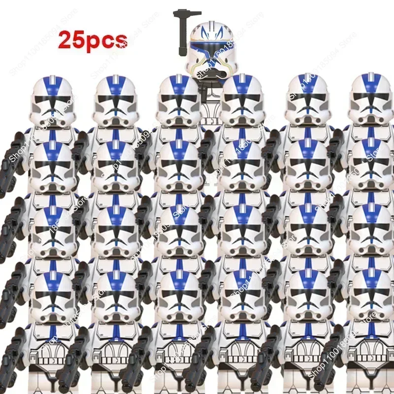 Hot Toys Star Wars Clone Trooper 25Pcs 501st  Clone Legion  Compatible Blocks Darth Vader Bricks Wars Action Figures mini Toys