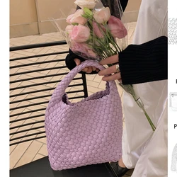 ZR DIARY Trendy Women Woven Bags PU Cross Weave Various Colors High Quality Ladies Handmade Handbag 223BZ5228-1