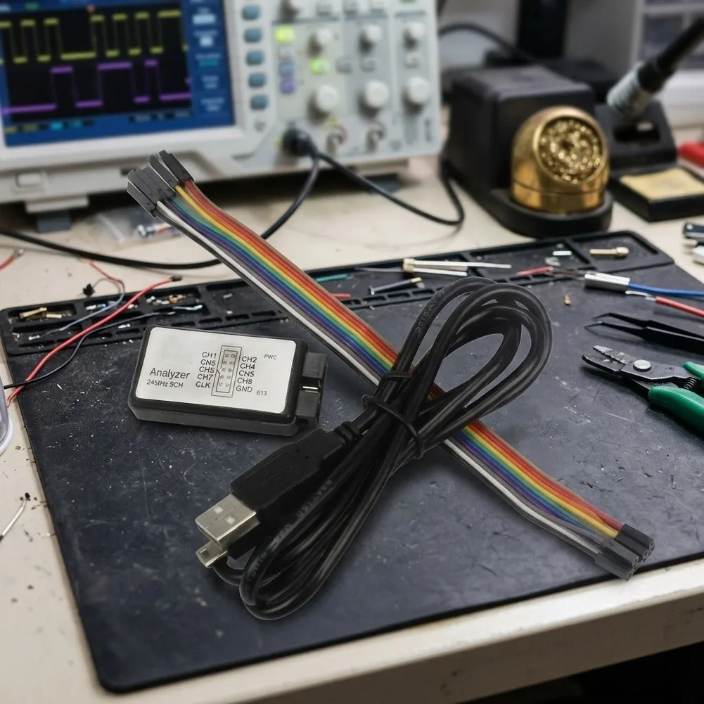 USB-Powered 8 Channel For Logic Analyzer for FPGA Debugging Featuring 24M Samples per Second and Wide 0V to 5.5V Voltage Range