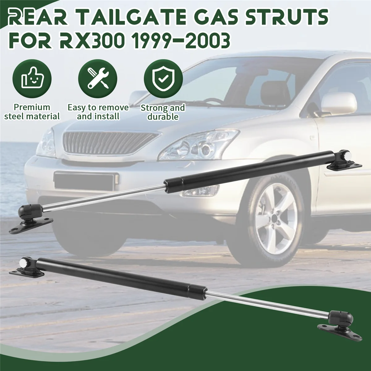 دعامات رفع الغاز في الصندوق الخلفي ، تدعم بوابة الصدمات taillexus RX300