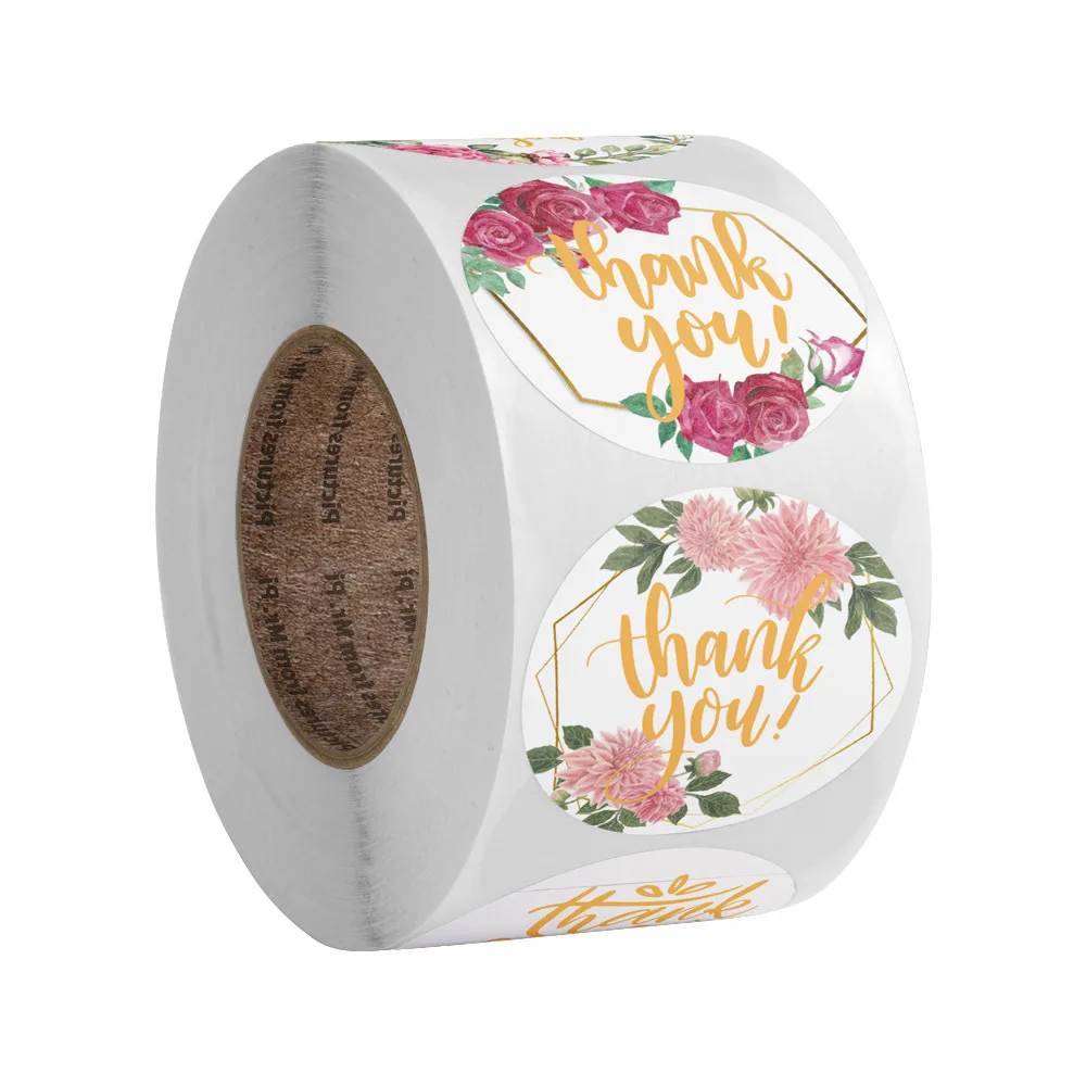 25mm Thank You Stickers For Seal Labels Gift Packaging Stickers 50-500pcs Birthday Party Offer Stationery Sticker