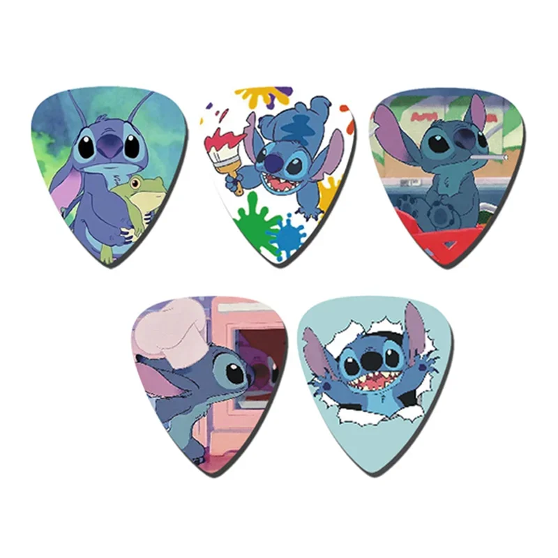 10pcs Disney Stitch Guitar Picks for Acoustic Guitar Bass Ukulele Supplies Picks Cute Cartoon Instrument Guitar Accessories