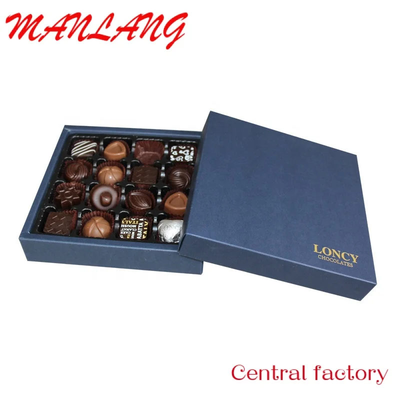 Custom  Customize Luxury Gold Foil Stamped Food Grade Wedding Chocolate Paper Box packaging