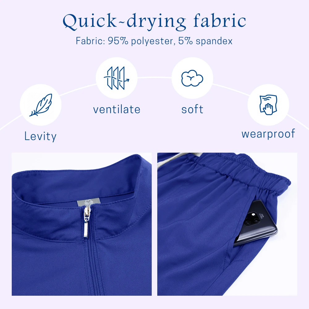 Stretch Scrubs Woman Set Medical Uniforms Women Surgical Tops Pant Dental Clinic Beauty Salon Workwear Clothes Nurse Accessories view 6