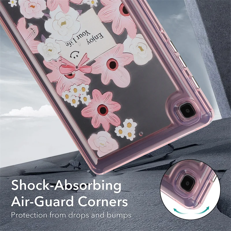 For Samsung Galaxy Tab S7 S8 Case SM-T870 X700 11inch Soft TPU Shockproof Back Cover Oil Painting Flowers Protective Shell+Gift