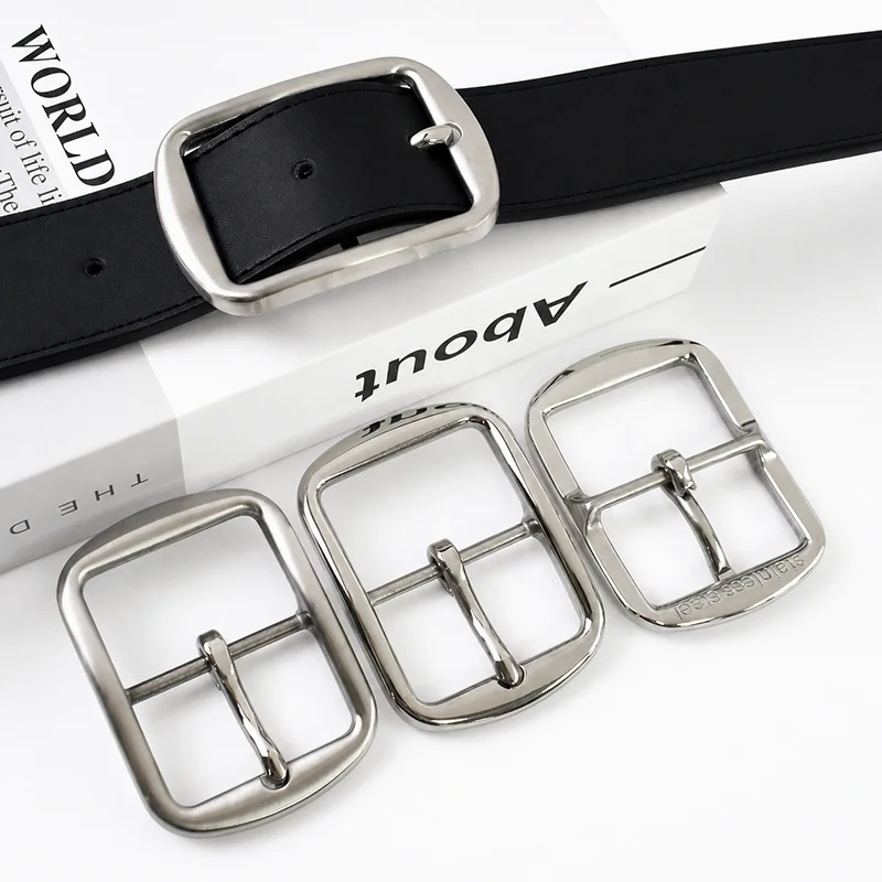 

1P Stainless Steel Belt Buckle Men's Leather Jeans Adjuster Pin Clasp Garment Waistband Head Webbing Slider Hook DIY Accessories