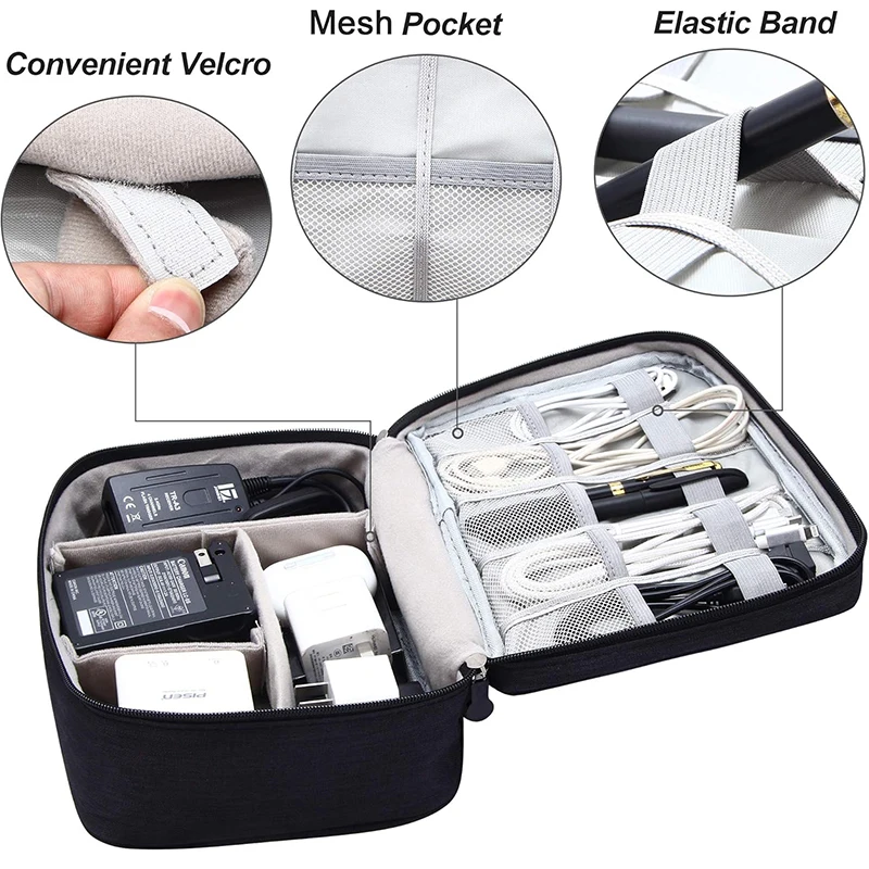 Organizer Travel Universal Cable Bag Waterproof Electronics Accessories Storage Cases For Cable Charger Phone USB SD Card Hard