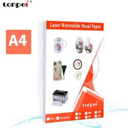 10 Sheets A4 Laser Waterslide Decal Transfer Paper White Transparent For DIY Mugs Procelain Phone Case Glass Metal Crystal