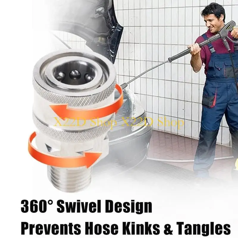 X22D Anti Kinks 360 Degrees Swivels Adapter For Pressure Washers Quickly Connects