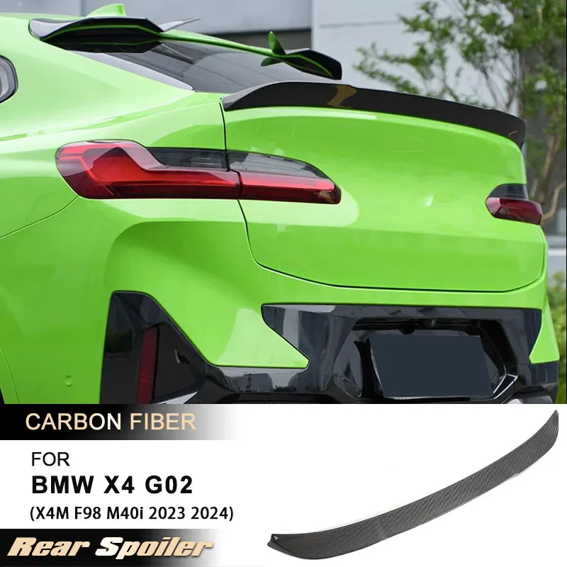 

Car Rear Trunk Spoiler Wings for BMW X4 G02 X4M F98 M40i 2023 2024 Racing Rear Spoiler Tail Boot Wing Lip Full Carbon Fiber
