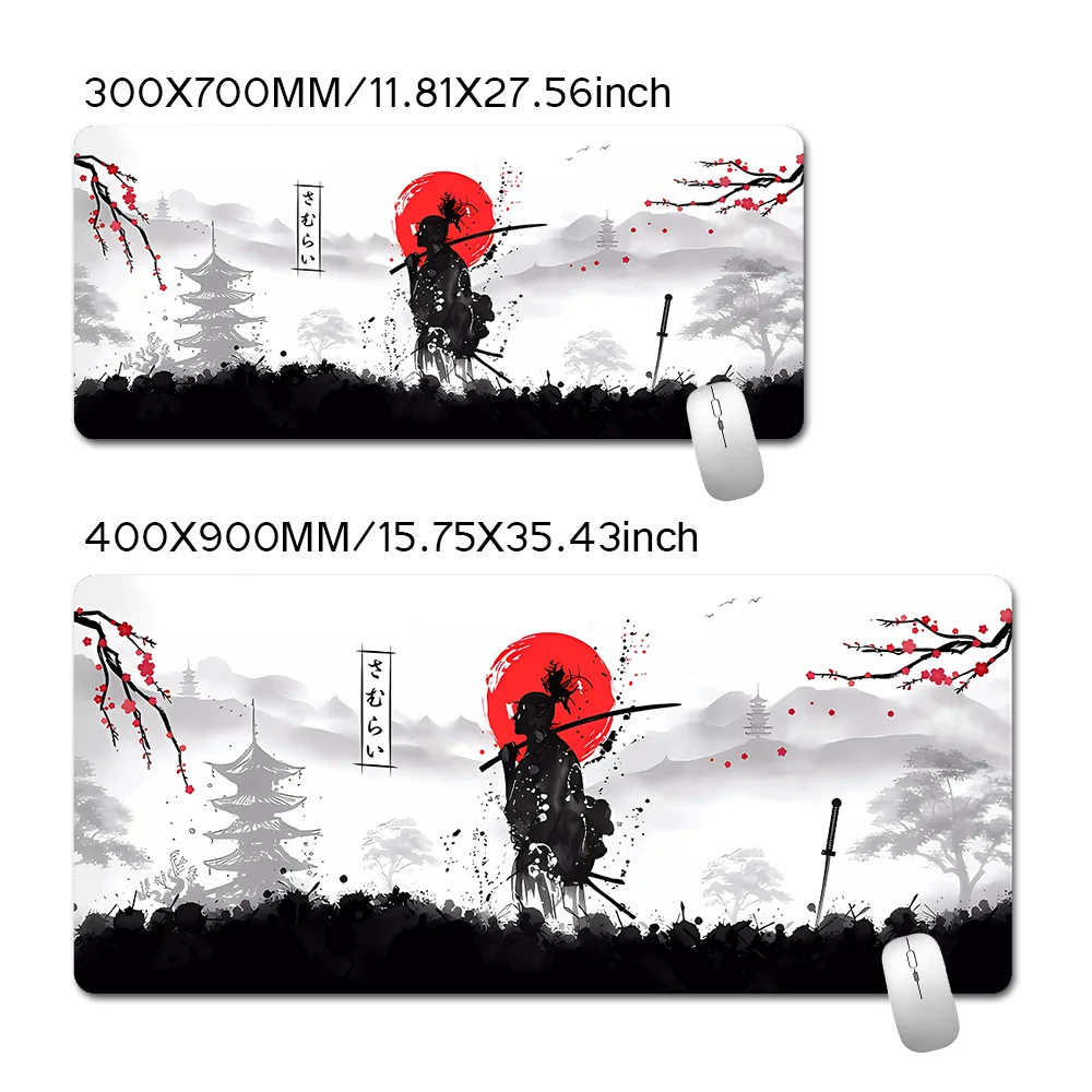 Sagoma Del Guerriero Samurai Giapponese Con La Spada In Piedi Sulla Stampa D Arte Al Tramonto 36918050
