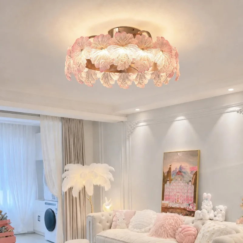 French-style Creative Master Bedroom Ceiling Fan Lights Living Dining Room Area Remote Control Kitchens Villa Ceiling Fan Lamps