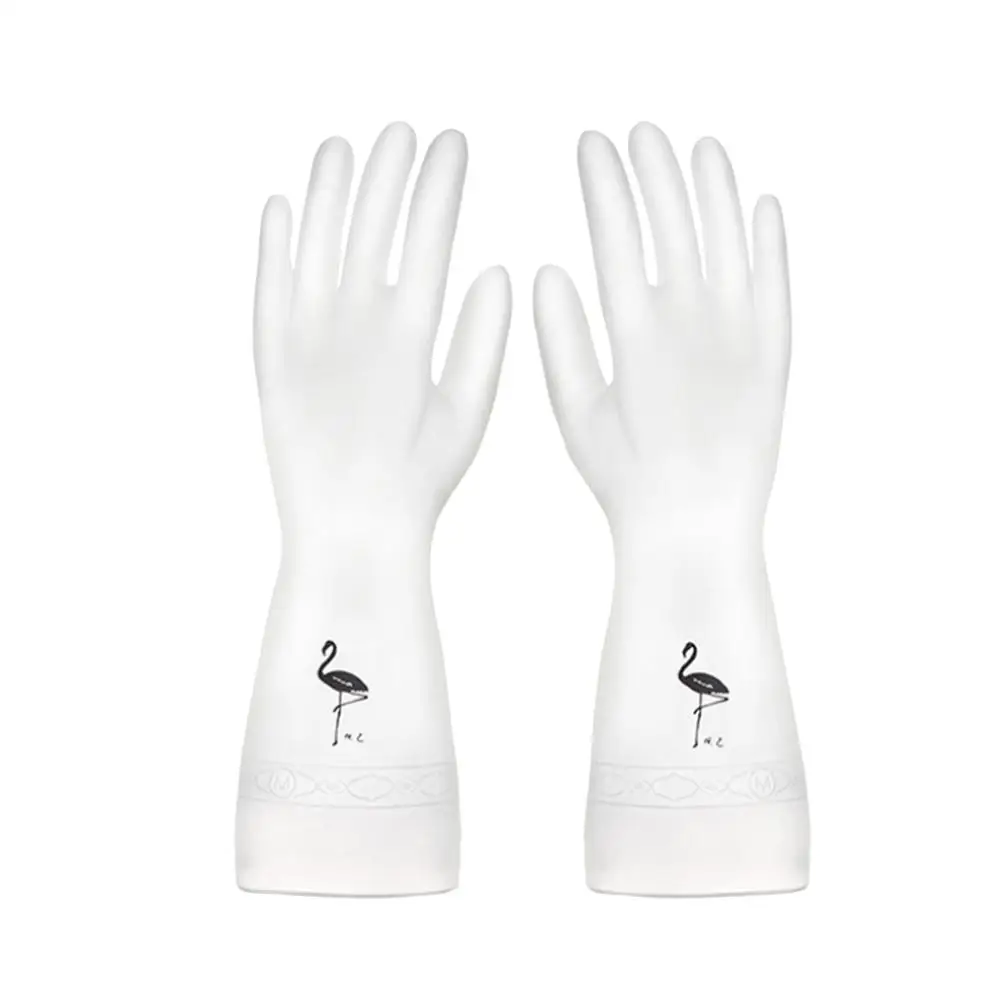 

Flamingo Rubber Gloves Kitchen Protective Waterproof Cleaning Home Use Long Size Durable Safe Comfortable Touch Housework