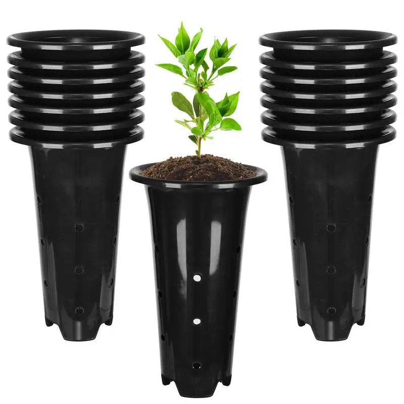 

15Pcs Plant Pots Tall Deep Full Nursery Flower 8.66 Inch Tall Seedling Flower Pots Outdoor Planting Garden Planter Container