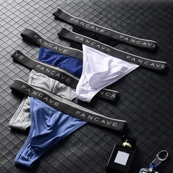 Sexy Male Brief G-String Men Underwaer T-back Knickers Elastic Band Breathable Independent Codpiece Pouch Gay Bikini Short Pants