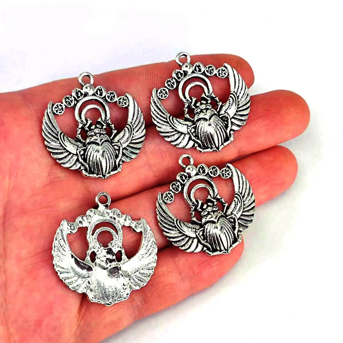 5pcs Vintage Gothic Natural Insect Scarab Charm for DIY Earring Necklace Making Jewelry Findings