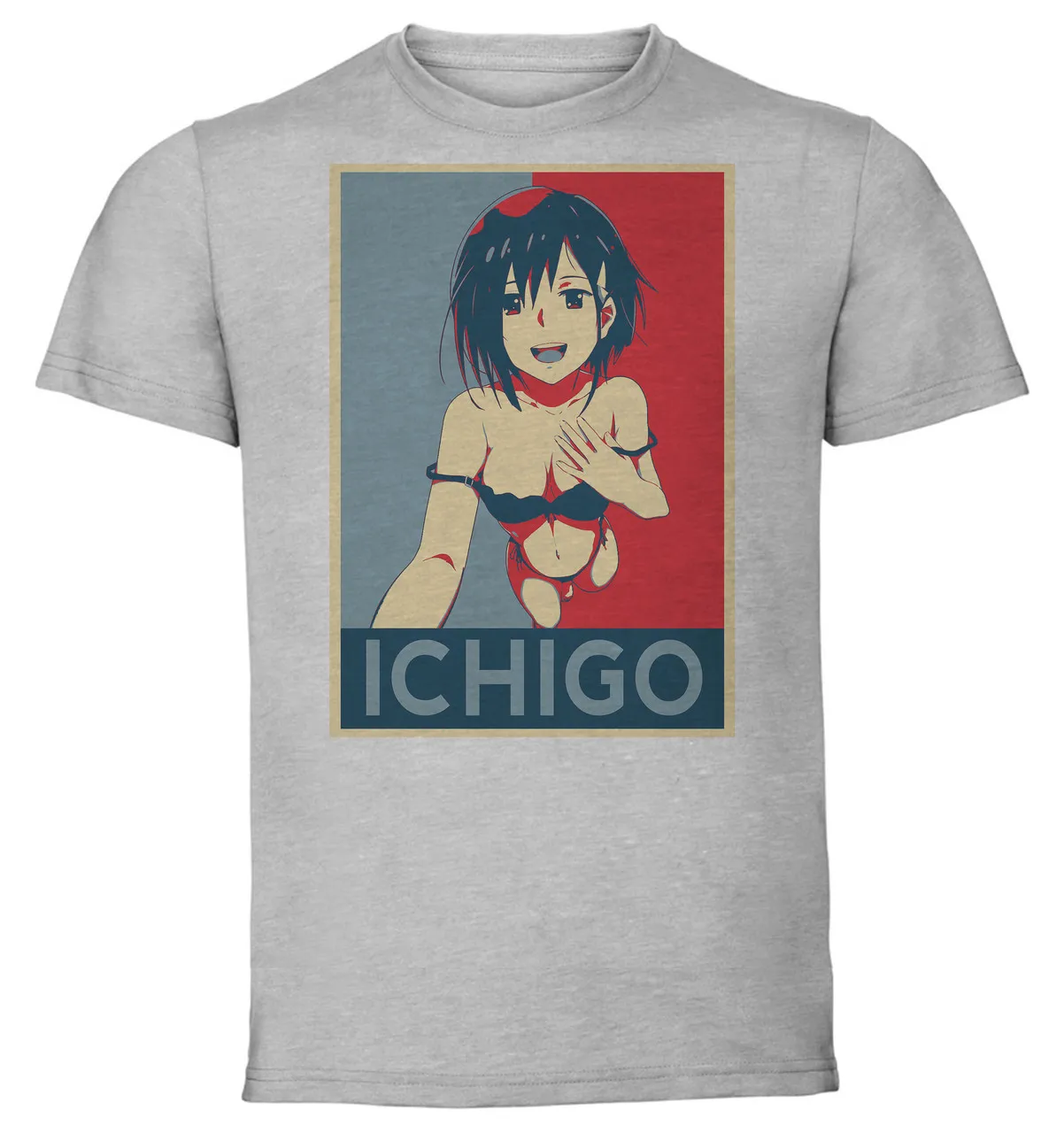 T-Shirt Unisex Grey Propaganda Darling in the Franxx Ichigo variant 3