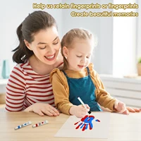Family Handprint WoodPhoto Frame Kit Handmade Keepsake Clear Baby DIY Footprint Handprint Footprint Souvenir for Family Baby Pet 3