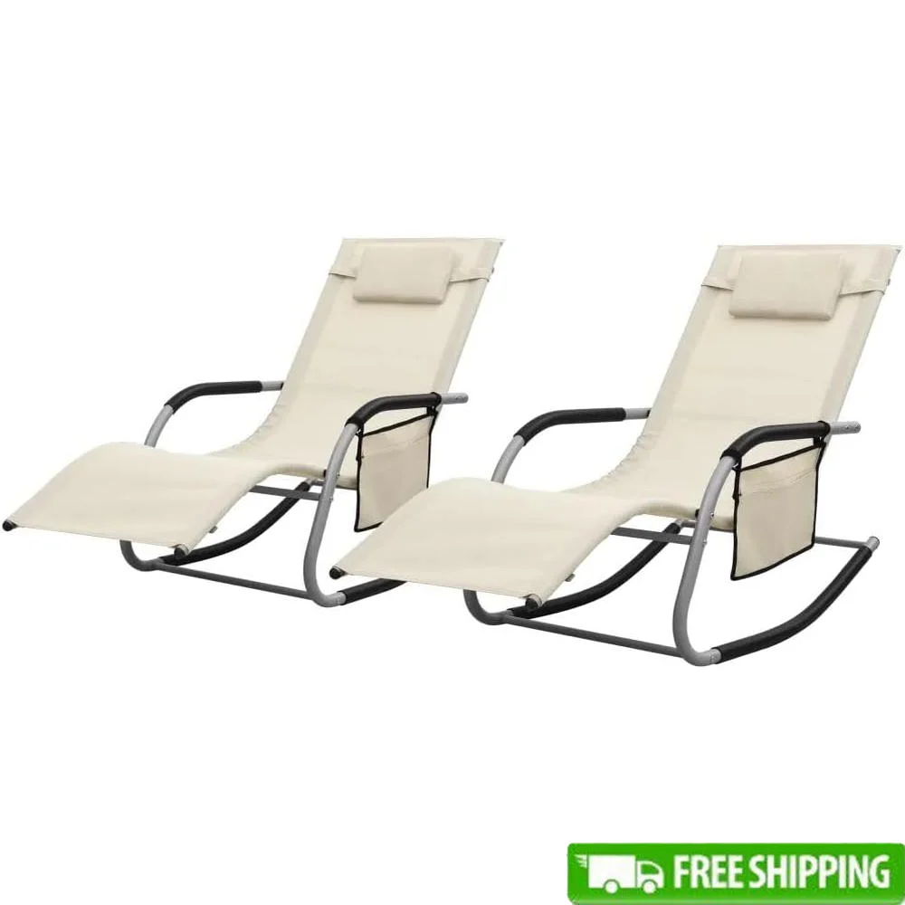 2 adet Tekstil Şezlonglar Dış Mekan Mobilyası Ayarlanabilir Kol Dayama Rahat Gevşeme Sandalyeleri Veranda Bahçe Havuzbaşı Eğlence