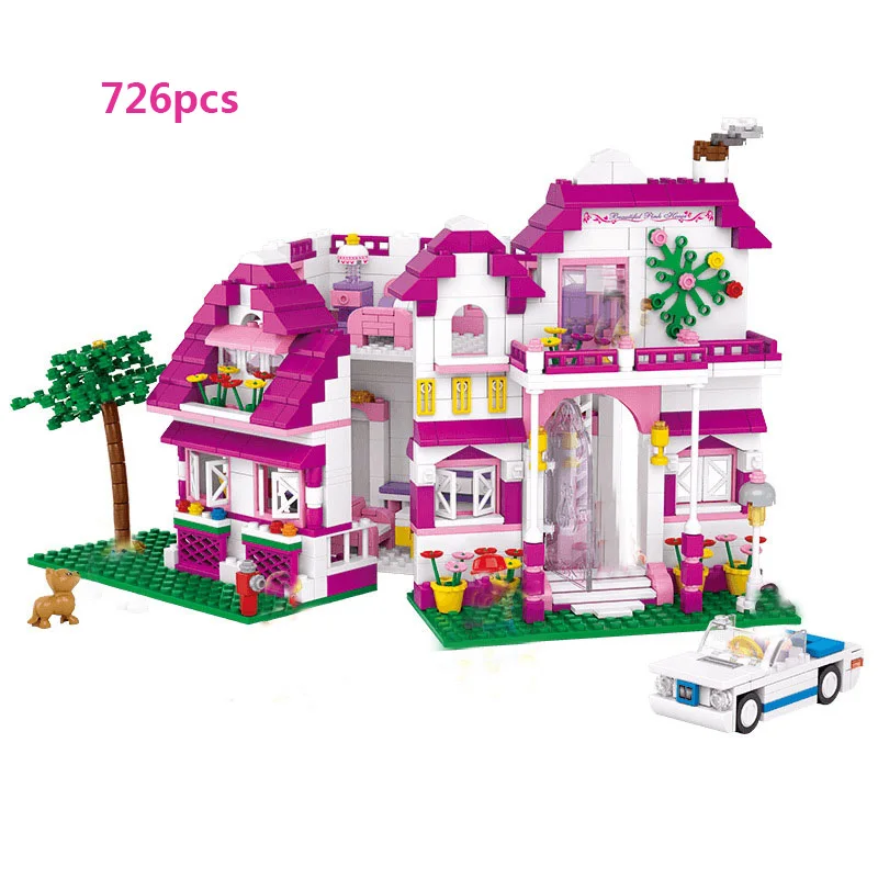 House Villa Architecture Cottage Model Building Blocks Bricks Friends For Girl Beach Hut Modular Home Village Creative City Shop